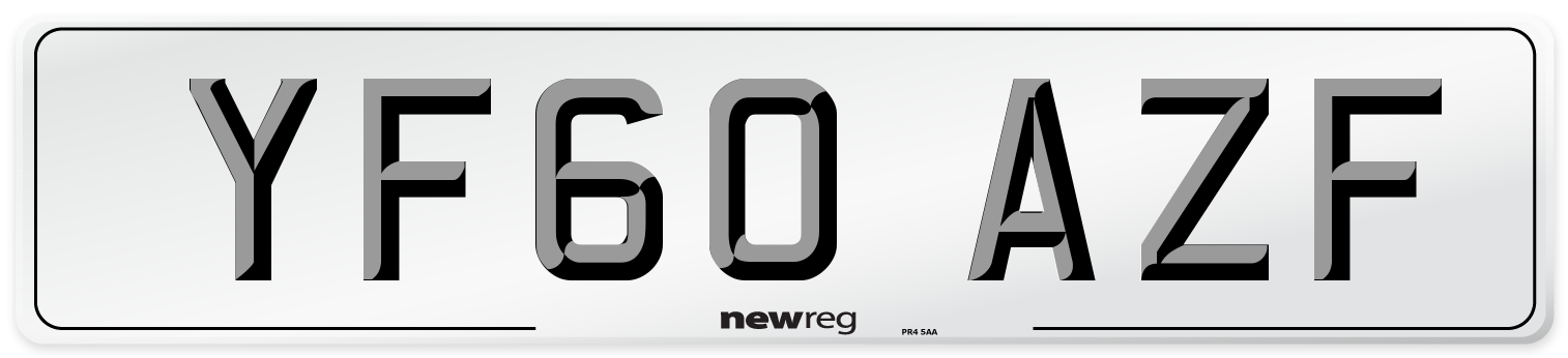 YF60 AZF Number Plate from New Reg